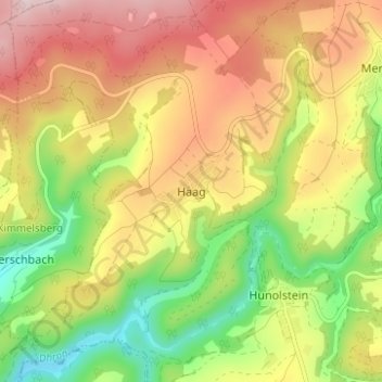 Mappa topografica Haag, altitudine, rilievo