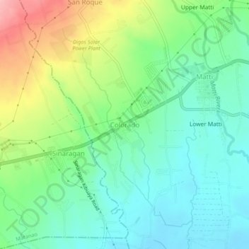 Mappa topografica Colorado, altitudine, rilievo