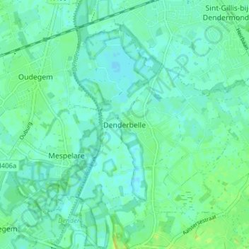 Mappa topografica Denderbelle, altitudine, rilievo
