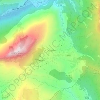 Mappa topografica Le Petit Robion, altitudine, rilievo