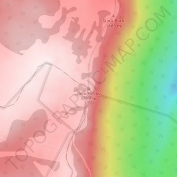 Mappa topografica Grant County, altitudine, rilievo
