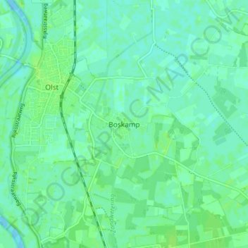 Mappa topografica Boskamp, altitudine, rilievo