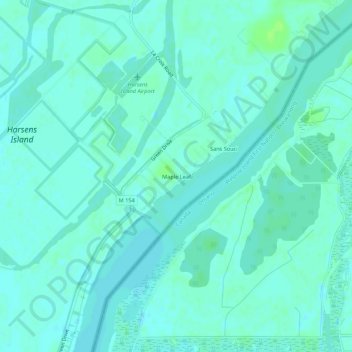 Mappa topografica Maple Leaf, altitudine, rilievo