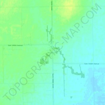 Mappa topografica Hunt City, altitudine, rilievo
