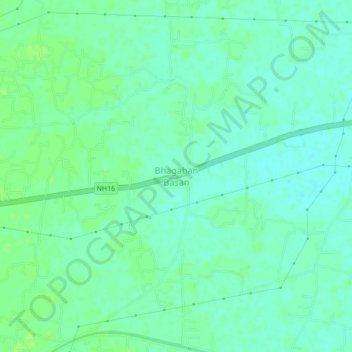 Mappa topografica Bhagaban Basan, altitudine, rilievo