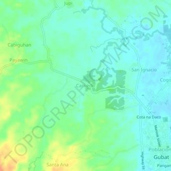 Mappa topografica Carriedo, altitudine, rilievo
