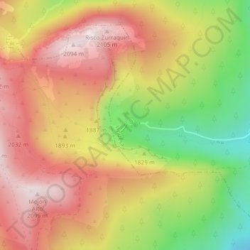 Mappa topografica Laguna Negra, altitudine, rilievo
