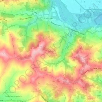 Mappa topografica Rolasco, altitudine, rilievo