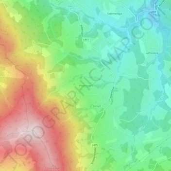 Mappa topografica Pittermann, altitudine, rilievo
