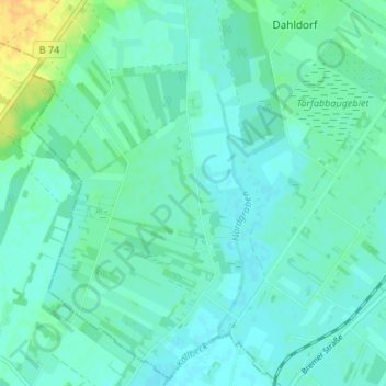 Mappa topografica Kuhstedtermoor, altitudine, rilievo