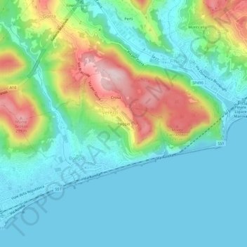 Mappa topografica Poggio, altitudine, rilievo