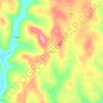 Mappa topografica Lucinda, altitudine, rilievo