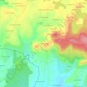 Mappa topografica La Petite Grange, altitudine, rilievo