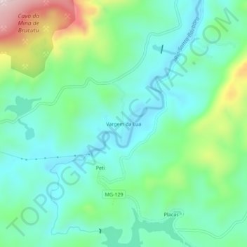Mappa topografica Vargem da Lua, altitudine, rilievo