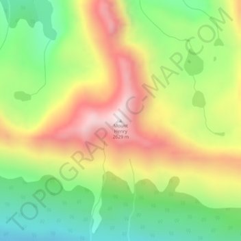 Mappa topografica Mount Henry, altitudine, rilievo