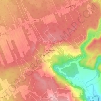 Mappa topografica Escalonado, altitudine, rilievo