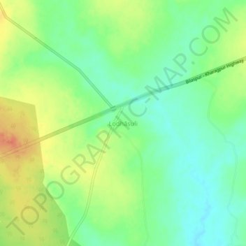 Mappa topografica Lodhasuli, altitudine, rilievo