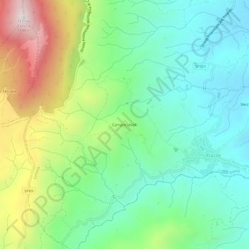 Mappa topografica Camporsevoli, altitudine, rilievo