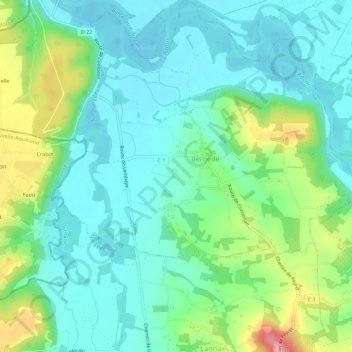Mappa topografica Rivière, altitudine, rilievo