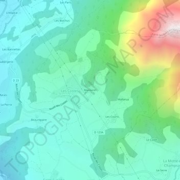Mappa topografica Maisseret, altitudine, rilievo
