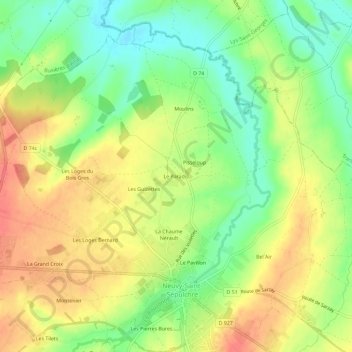 Mappa topografica Le Paradis, altitudine, rilievo