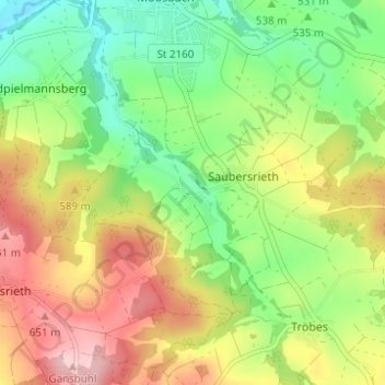 Mappa topografica Niederland, altitudine, rilievo