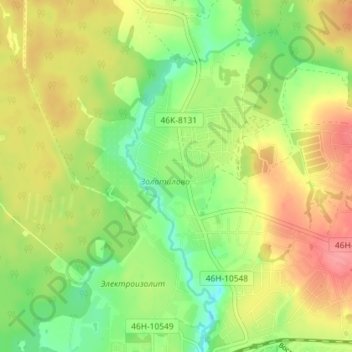 Mappa topografica Золотилово, altitudine, rilievo