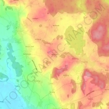 Mappa topografica Winham, altitudine, rilievo