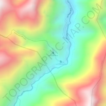 Mappa topografica La Poderosa, altitudine, rilievo