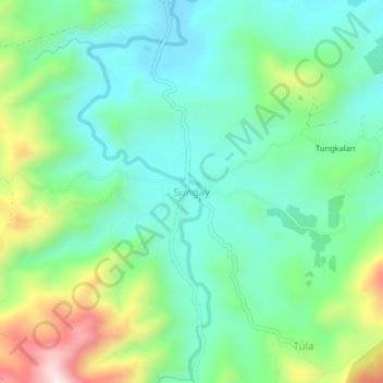 Mappa topografica Sungay, altitudine, rilievo