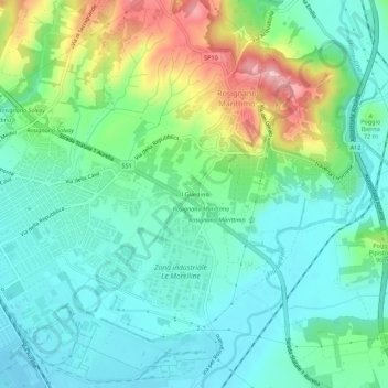 Mappa topografica Il Giardino, altitudine, rilievo