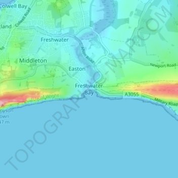 Mappa topografica Freshwater Bay, altitudine, rilievo