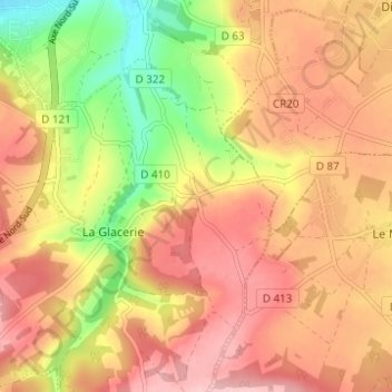 Mappa topografica La Croix Luce, altitudine, rilievo
