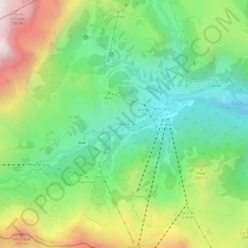 Mappa topografica Pallua, altitudine, rilievo