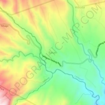 Mappa topografica Basac, altitudine, rilievo
