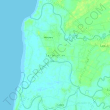 Mappa topografica San Sebastian, altitudine, rilievo
