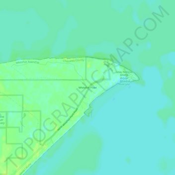 Mappa topografica Whitefish Point, altitudine, rilievo