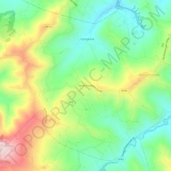 Mappa topografica Santa Paola, altitudine, rilievo