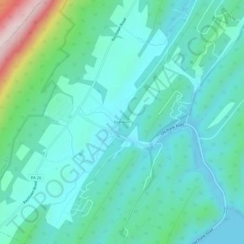 Mappa topografica Entriken, altitudine, rilievo