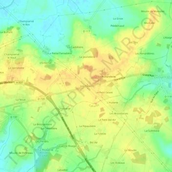 Mappa topografica Les Pibles, altitudine, rilievo