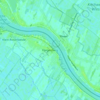 Mappa topografica Fliegenberg, altitudine, rilievo