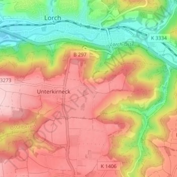 Mappa topografica Oberkirneck, altitudine, rilievo