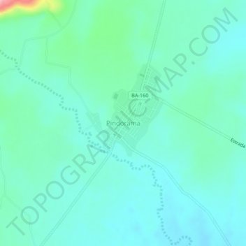 Mappa topografica Pindorama, altitudine, rilievo