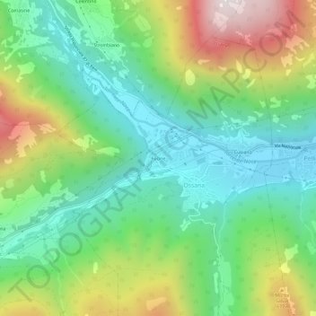 Mappa topografica Fucine, altitudine, rilievo