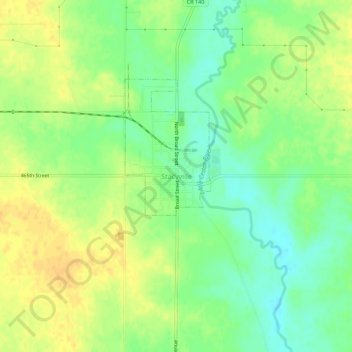 Mappa topografica Stacyville, altitudine, rilievo