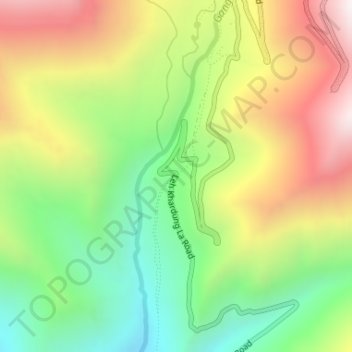 Mappa topografica KHARDUNGLA TOP, altitudine, rilievo