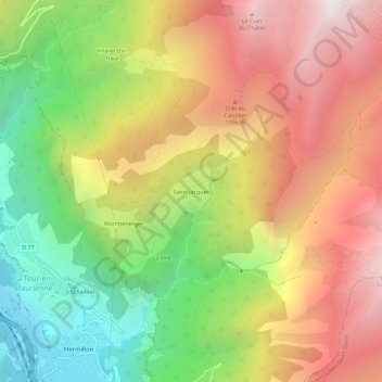 Mappa topografica Saint-Jacques, altitudine, rilievo