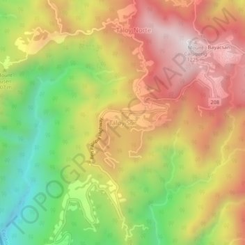 Mappa topografica Taloy Sur, altitudine, rilievo