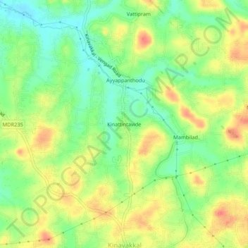Mappa topografica Kinattintavide, altitudine, rilievo