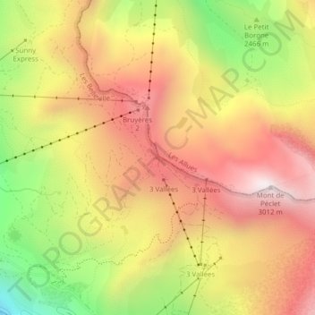 Mappa topografica Col de la Chambre, altitudine, rilievo